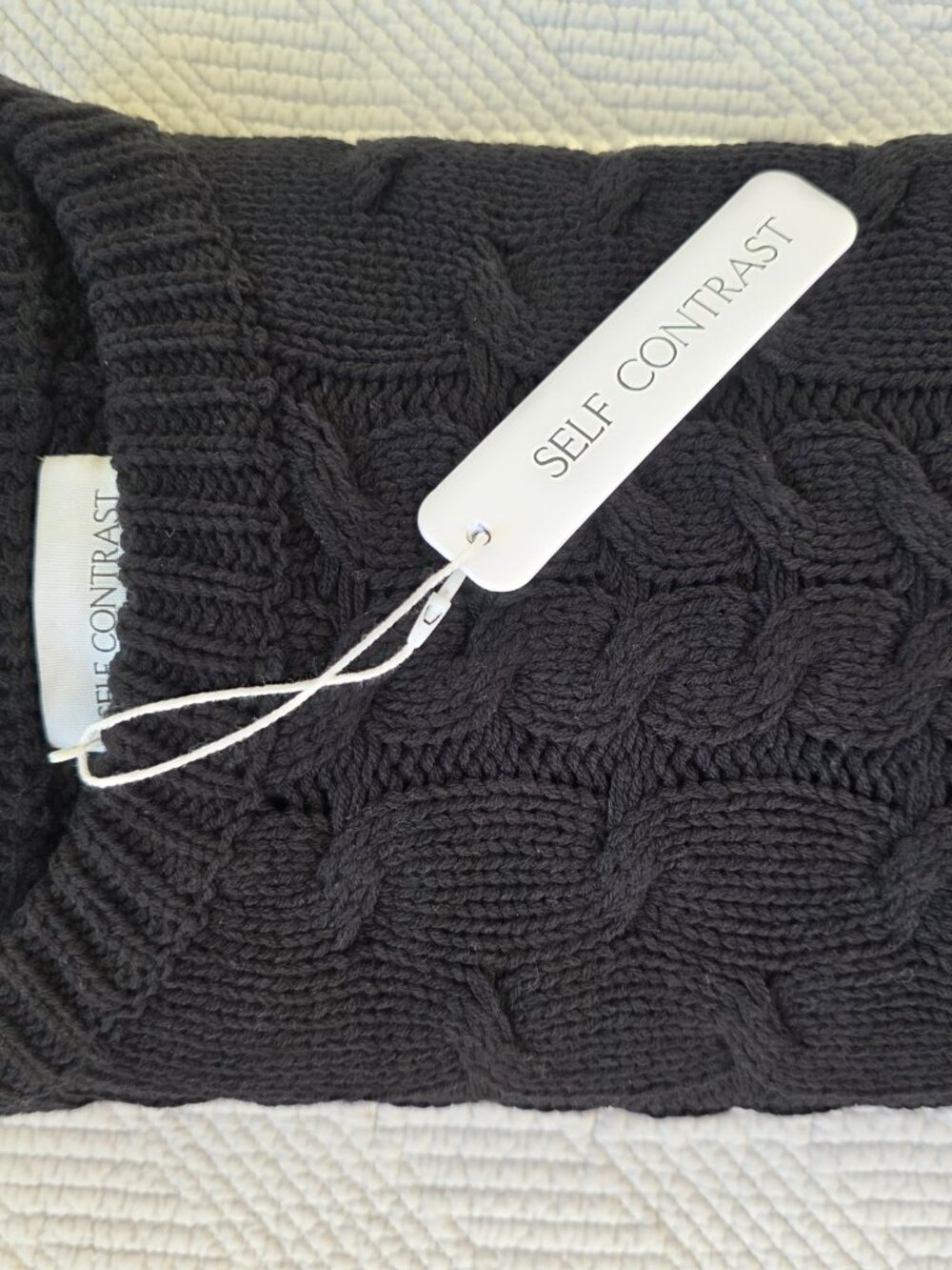 Anthropologie Self Contrast Black Short Sleeve Sweater | NWT | Medium - Picture 8 of 8